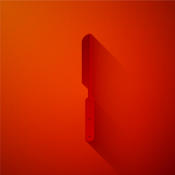 纸切割烧烤刀图标隔离在红色图片下载