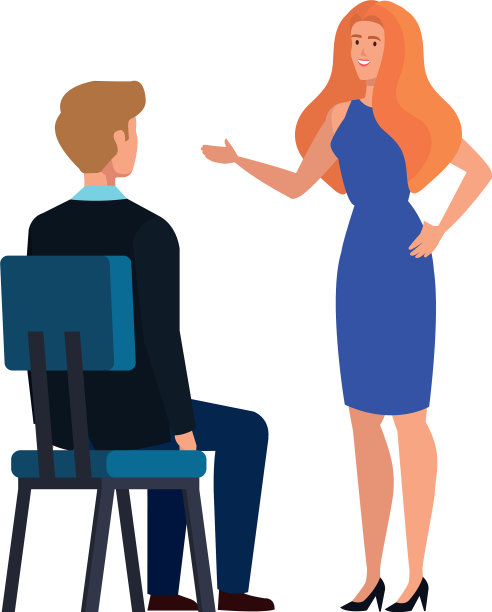 商业夫妻谈论孤立的图标图片下载