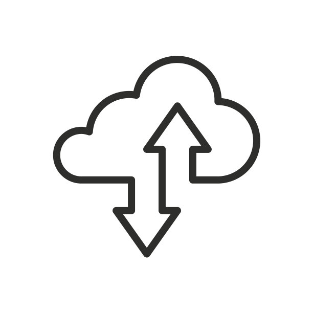 云盘存储或积云线条艺术图标图片下载