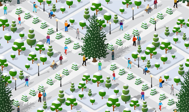 冬季圣诞树无缝背景图片下载