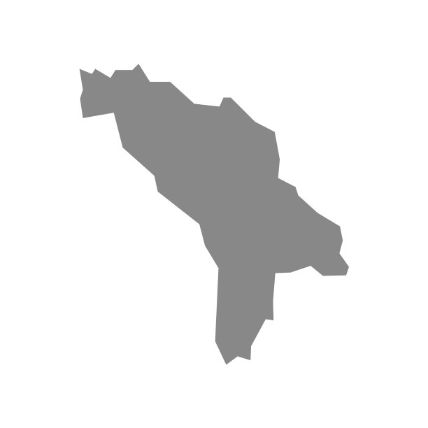 高度详细的灰色地图摩尔多瓦孤立图片下载