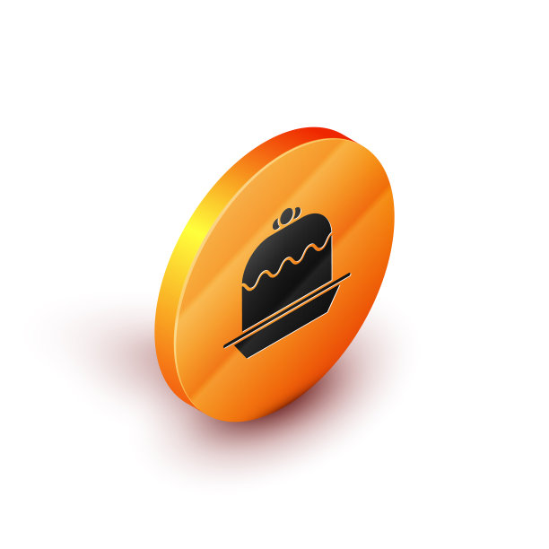 等距蛋糕图标孤立在白色背景图片下载