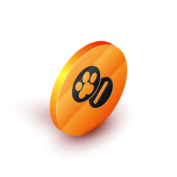 等距狗和药丸图标孤立在白色图片下载