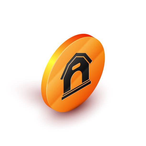 等距的狗屋图标孤立在白色图片下载