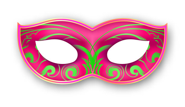 狂欢节面具粉色装饰花图片下载