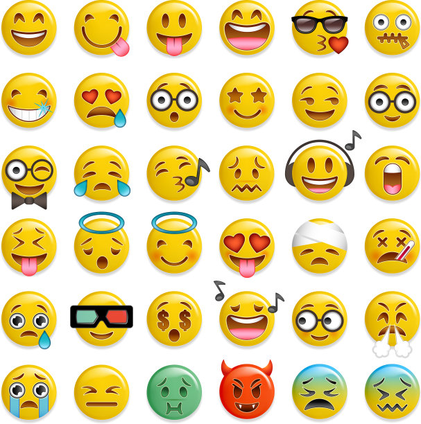 Smileys emoticon光滑套装图片下载