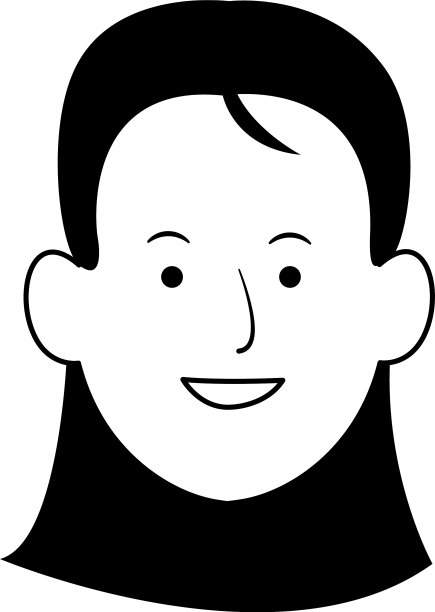 快乐女人微笑图标平面设计图片下载