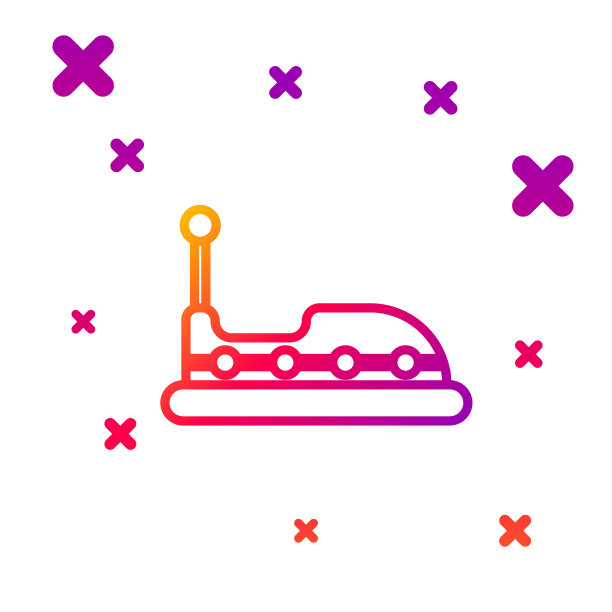 彩色线碰碰车图标孤立在白色图片下载