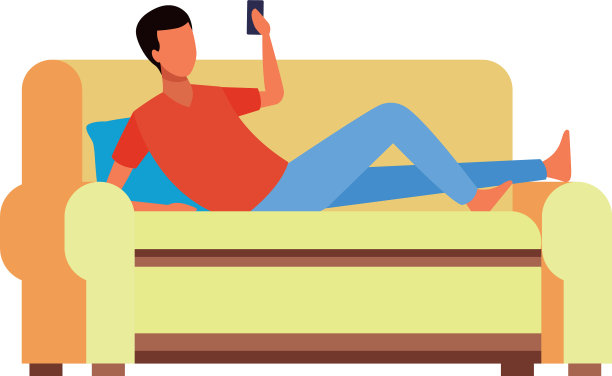 阿凡达躺在沙发上用手机图片下载