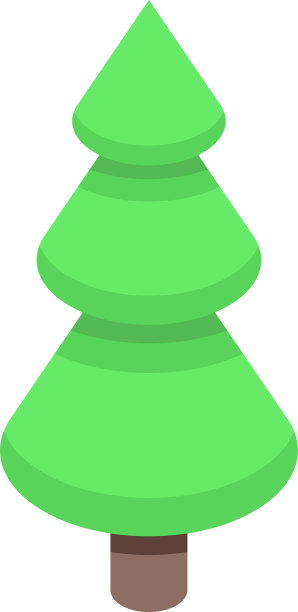 冷杉树图标等距风格图片下载