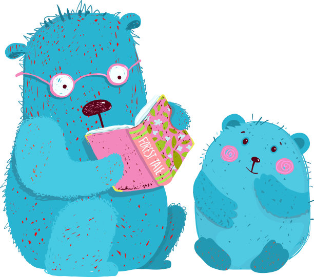 泰迪熊爸爸教小熊宝宝读书做什么图片下载