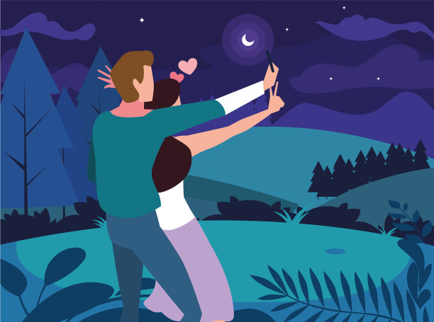 在公园里散步的情侣图片下载