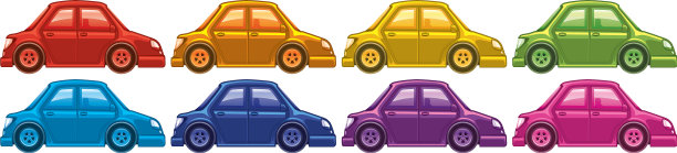设置8种不同颜色的汽车图片下载