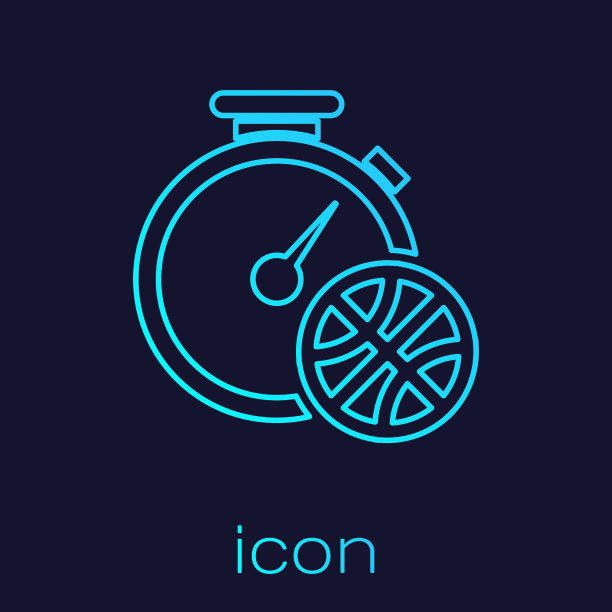 绿松石线秒表与篮球图片下载