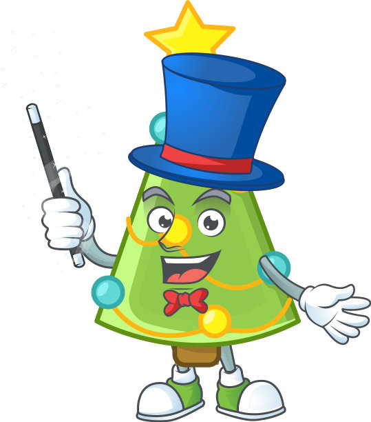 卡通人物圣诞树装饰图片下载