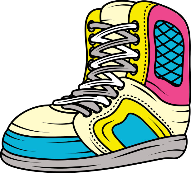 流行艺术风格的网球运动鞋图片下载