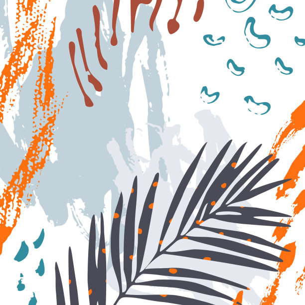 热带树叶的现代艺术图片下载