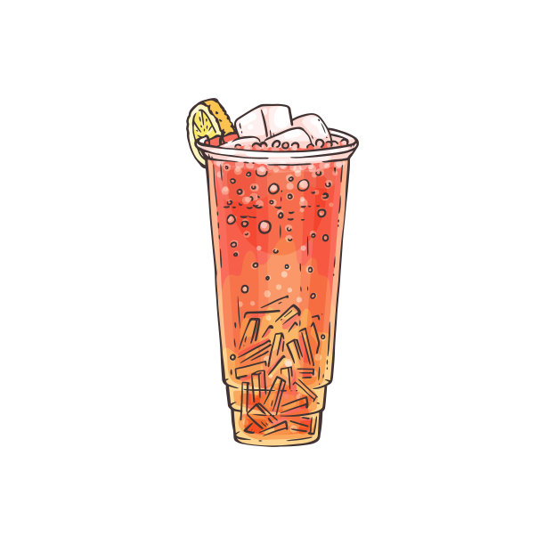 冰块柠檬冰茶饮品素材图片