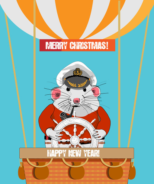 气球里的圣诞老鼠图片下载