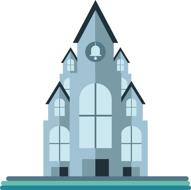 白色背景的天主教教堂图片下载
