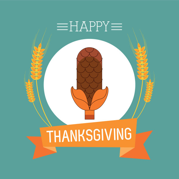 带玉米棒子的感恩节贺卡图片下载