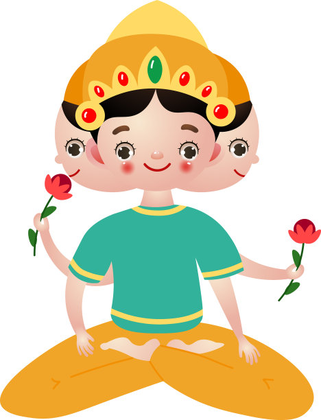 三头莲花坐的印度神图片下载
