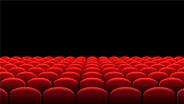 电影院或剧院排红色的座位图片下载