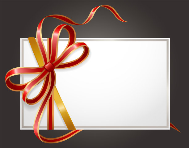 空白图标与闪亮的丝带和鞠躬标志图片下载