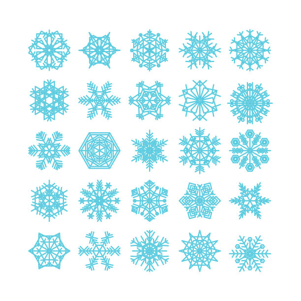 蓝色雪花冬季图标合集图片下载
