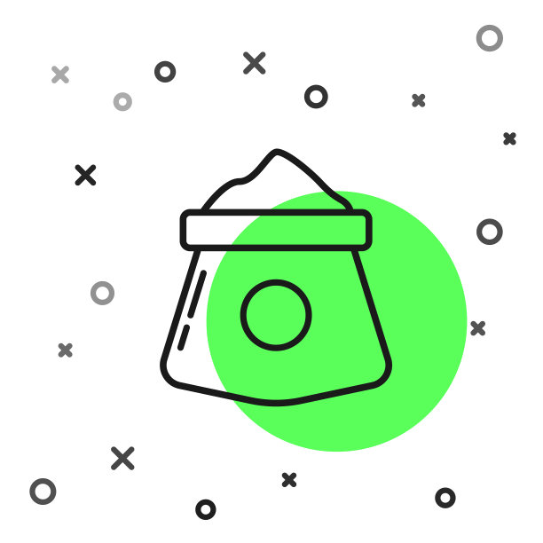 黑色线袋面粉图标孤立在白色图片下载