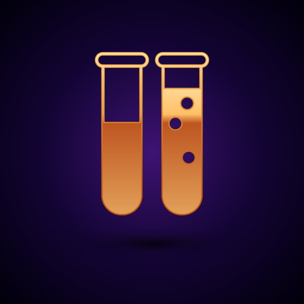 黄金试管和烧瓶化学实验室试验图片下载