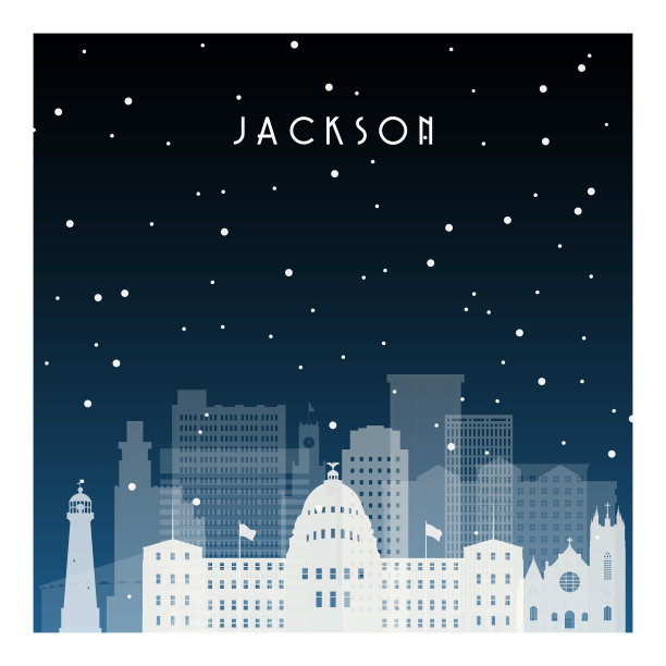 杰克逊夜之城的冬夜图片下载