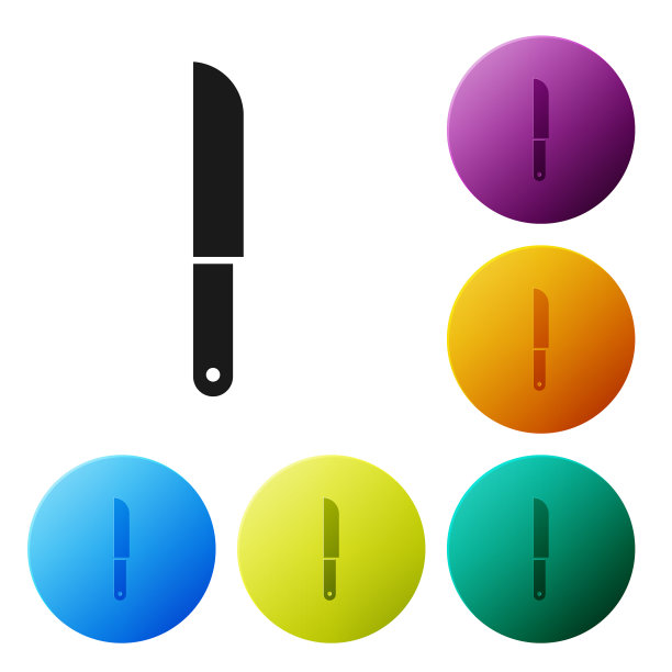 黑刀图标孤立在白色背景图片下载