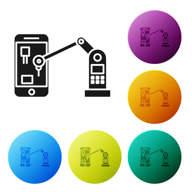 黑色工业机器机器人手臂手图片下载