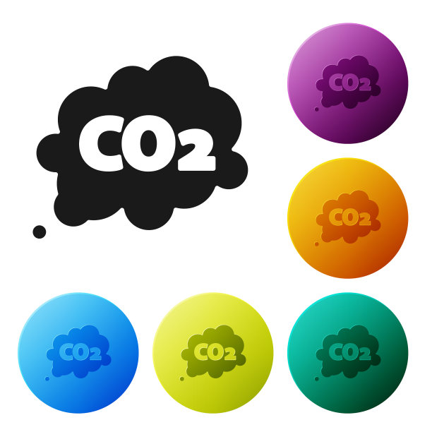 黑二氧化碳排放量在云图标隔离上图片下载