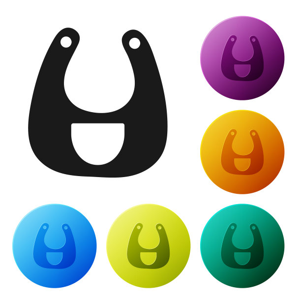 黑色babib图标隔离在白色背景图片下载