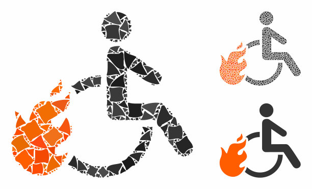 解雇残疾人组成图标颠簸图片下载