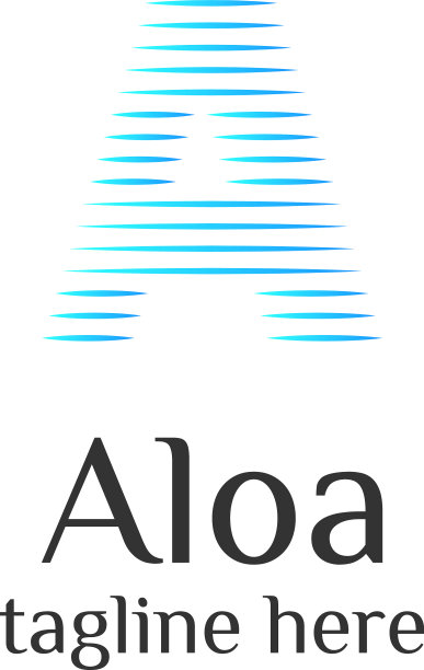 极简字母a与波浪水标志模板图片下载