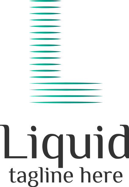 极简字母l与波浪水标志模板图片下载