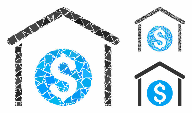 钱储存马赛克图标突兀的部分图片下载