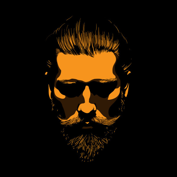 小胡子和大胡子的男人肖像形成对比图片下载