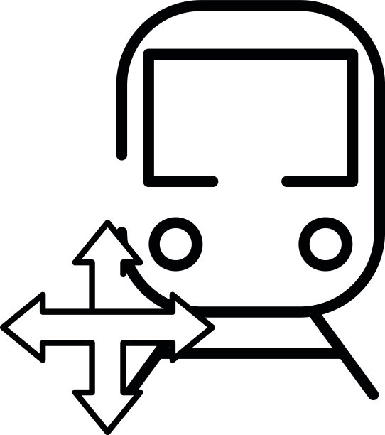 地铁运输车辆带有箭头信号图片下载