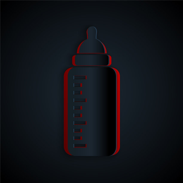 纸切瓶图标孤立在黑色图片下载