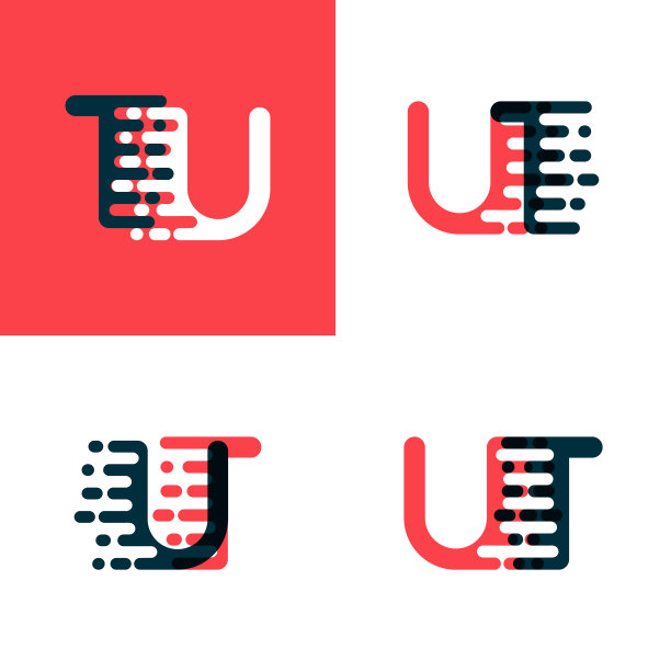 Ut字母标志与口音速度深红色和图片下载