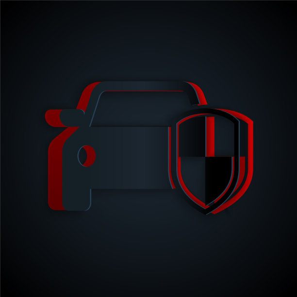 剪纸汽车保护或保险图标图片下载