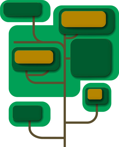 卡通的绿树在剪纸图片下载