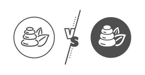 温泉石头线条图标浴度假村标志酒店图片下载