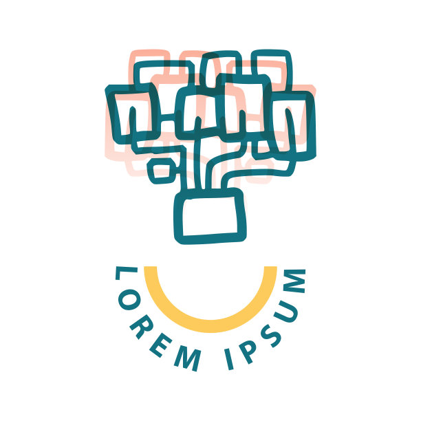 工厂标志设计在深蓝色和黄色图片下载