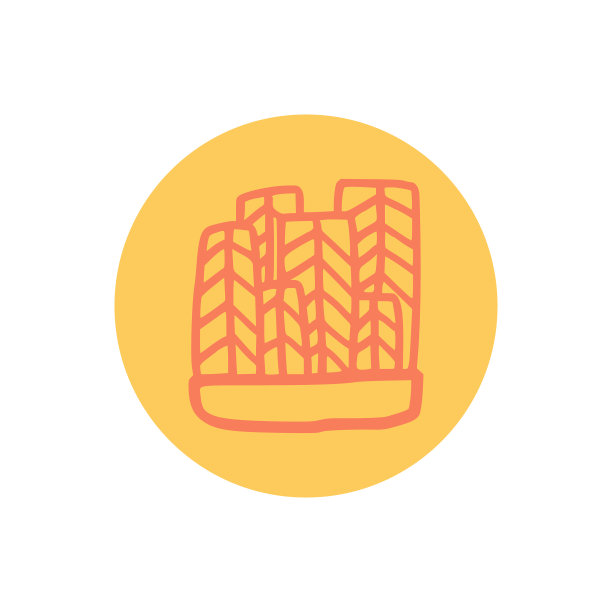 标志叶子和植物在花盆装饰图片下载