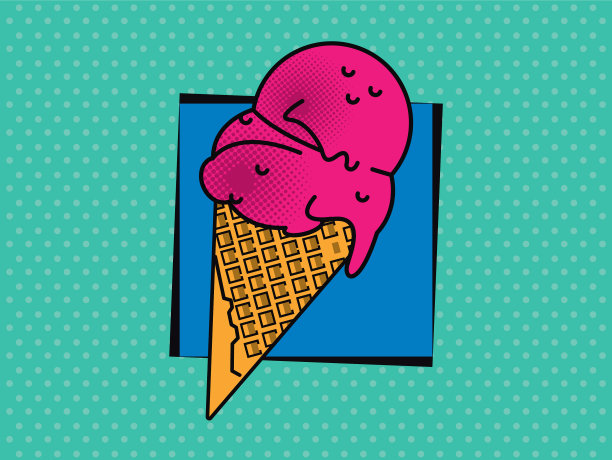 海报波普艺术风格的冰淇淋图片下载